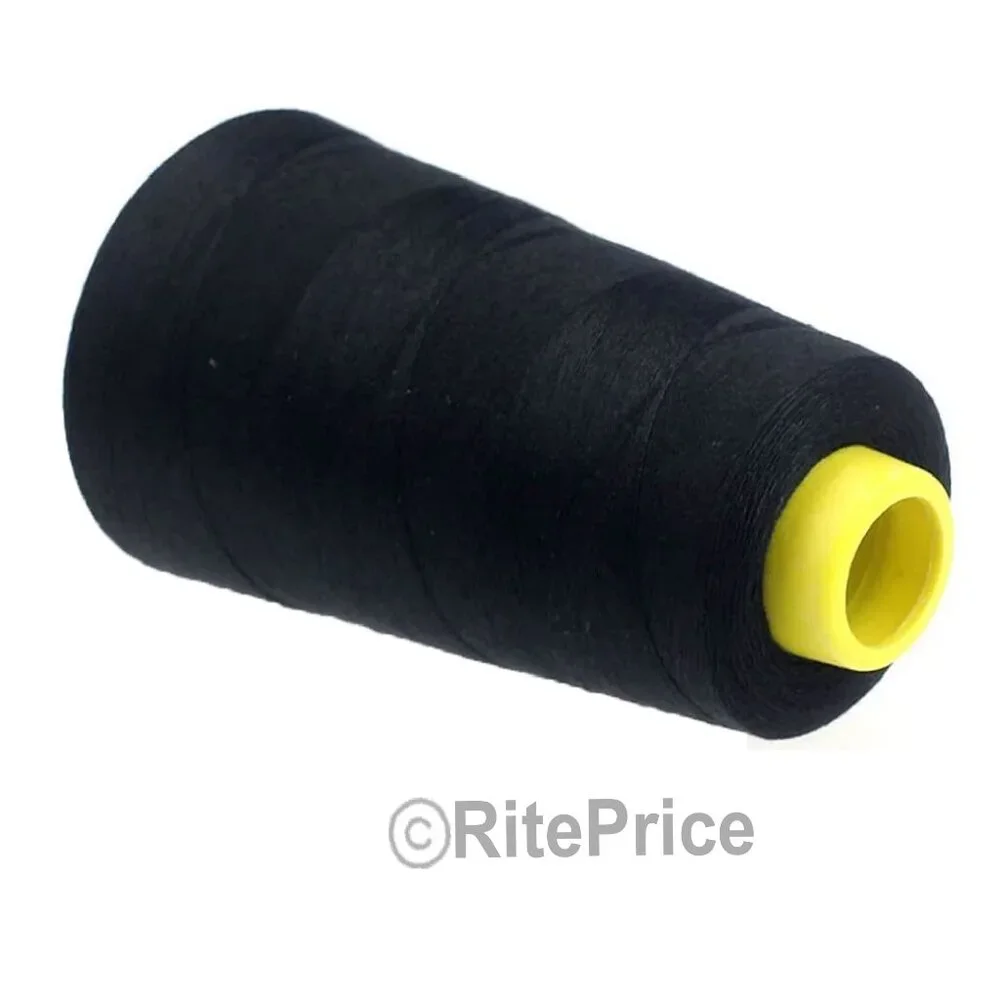 2500 Yard Each Spools BLACK Sewing Thread All Purpose 100% Polyester (4 Pack)